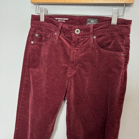 ADRIANO GOLDSCHMIED the farrah high rise velvet burgundy pants size 26 - Picture 5 of 6